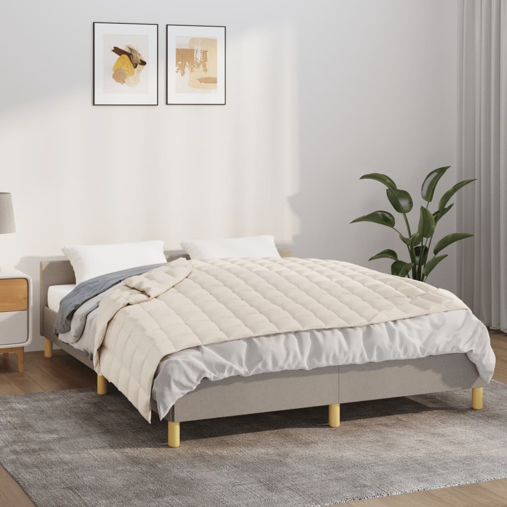 VIDAXL Coperta debole 122x183 cm 9 kg Crema leggera in tessuto