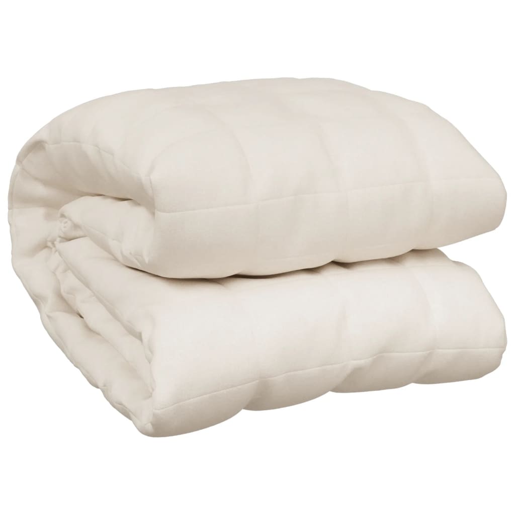 VIDAXL Coperta debole 152x203 cm 11 kg Crema leggera in tessuto