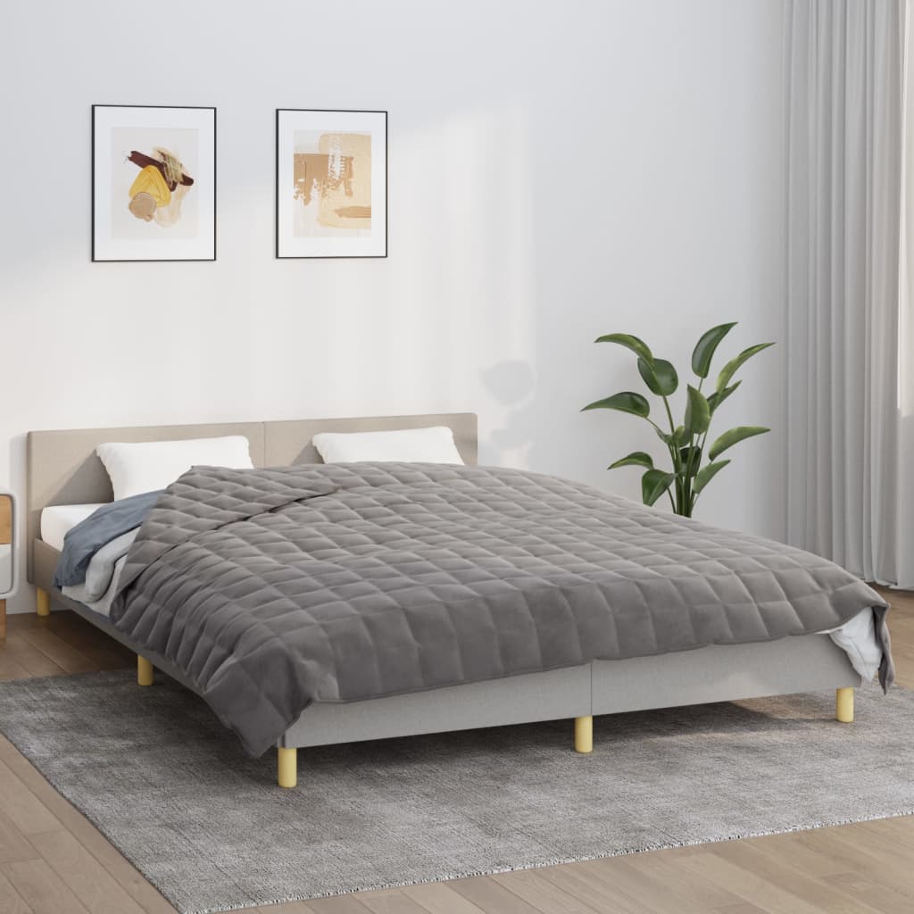 VIDAXL Coperta debole 220x230 cm 15 kg di tessuto grigio