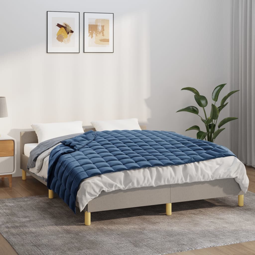 VIDAXL Coperta debole 140x200 cm 10 kg di tessuto blu