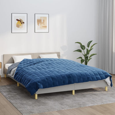 VIDAXL Coperta debole 200x220 cm 9 kg di tessuto blu