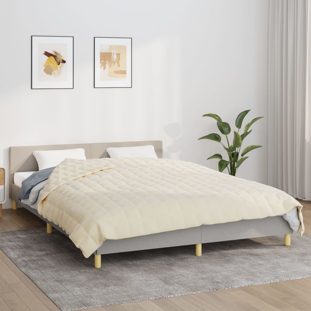 Manta de débil de Vidaxl 200x220 cm 13 kg de crema de luz de tela