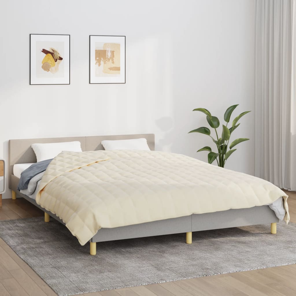 VIDAXL Coperta debole 220x230 cm 11 kg Crema leggera in tessuto