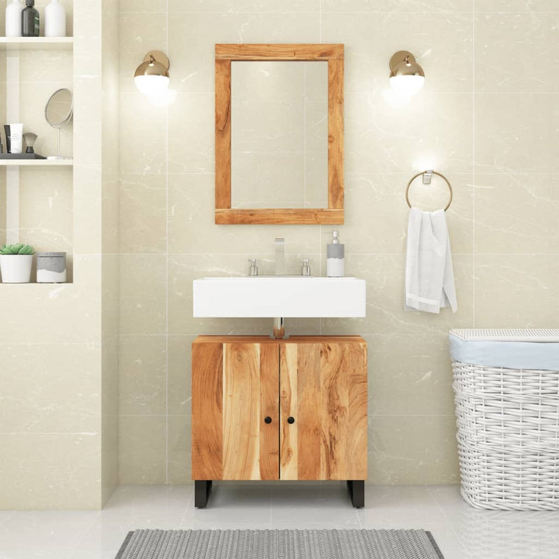 Specchio Vidaxl 70x50 cm Acacia solida e vetro