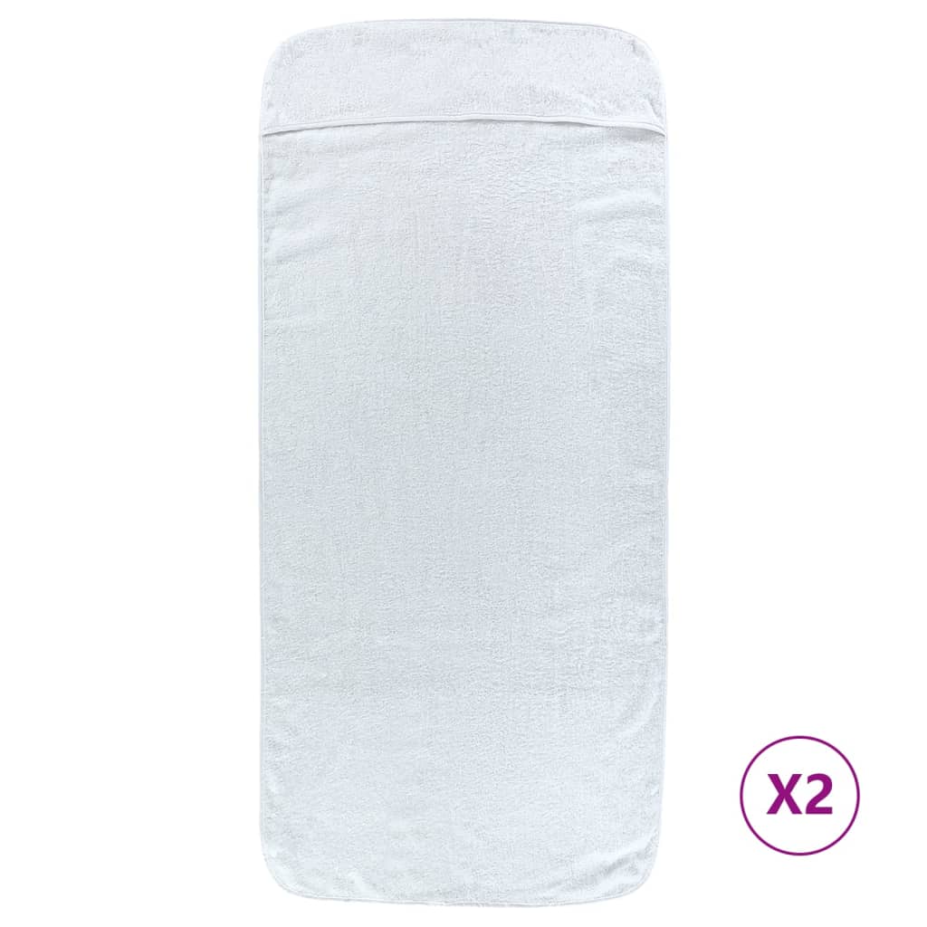 Toallas de cadena Vidaxl 2 PCS 400 g m² 60x135 cm de tela blanca