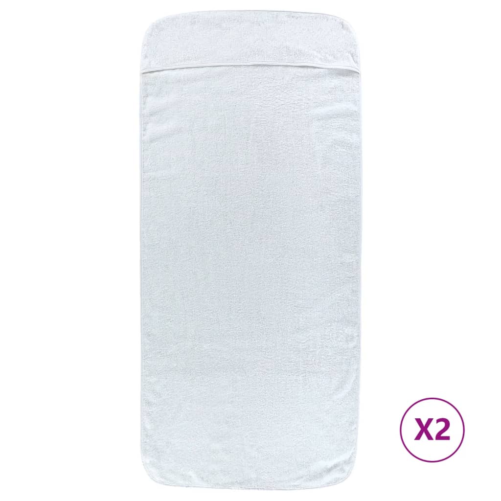 Toallas de cadena Vidaxl 2 PCS 400 g m² 75x200 cm de tela blanca