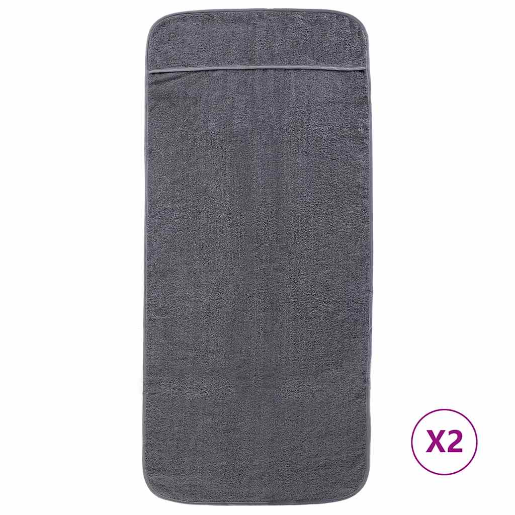 Asciugamani a filo Vidaxl 2 pezzi 400 g m² 60x135 cm in tessuto antracite