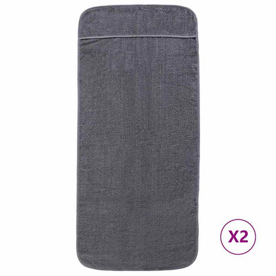 Toallas de cadena Vidaxl 2 pcs 400 g m² 60x135 cm de tela antracita