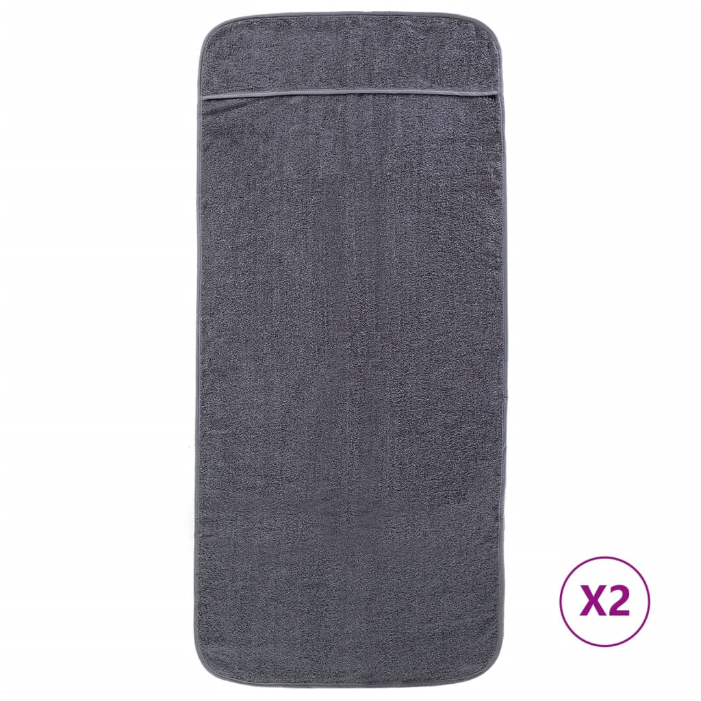 Asciugamani a filo Vidaxl 2 pezzi 400 g m² 75x200 cm tessuto antracite