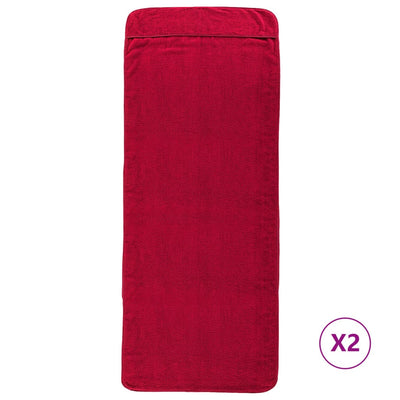 Toallas de cadena Vidaxl 2 PCS 400 g m² 75x200 cm tela burdeos rojo