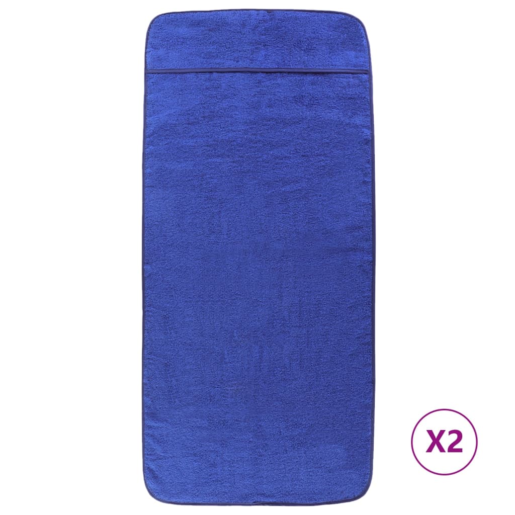 Asciugamani a filo Vidaxl 2 pezzi 400 g m² 60x135 cm tessuto blu reale