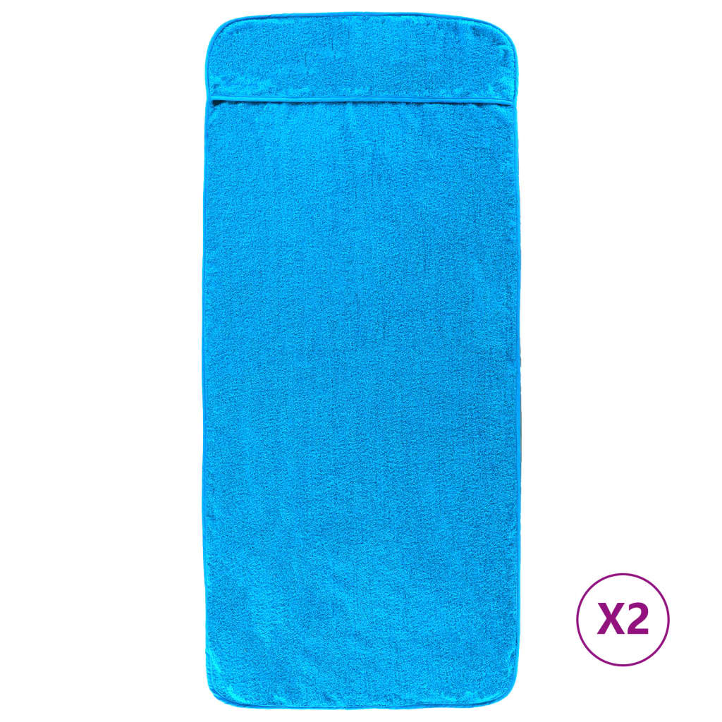 Asciugamani a filo Vidaxl 2 pezzi 400 g m² 75x200 cm tessuto turchese