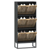 Vidaxl Cabinet da scarpe 52x25x120 cm Proprieted Black