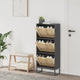 Vidaxl Cabinet da scarpe 52x25x120 cm Proprieted Black