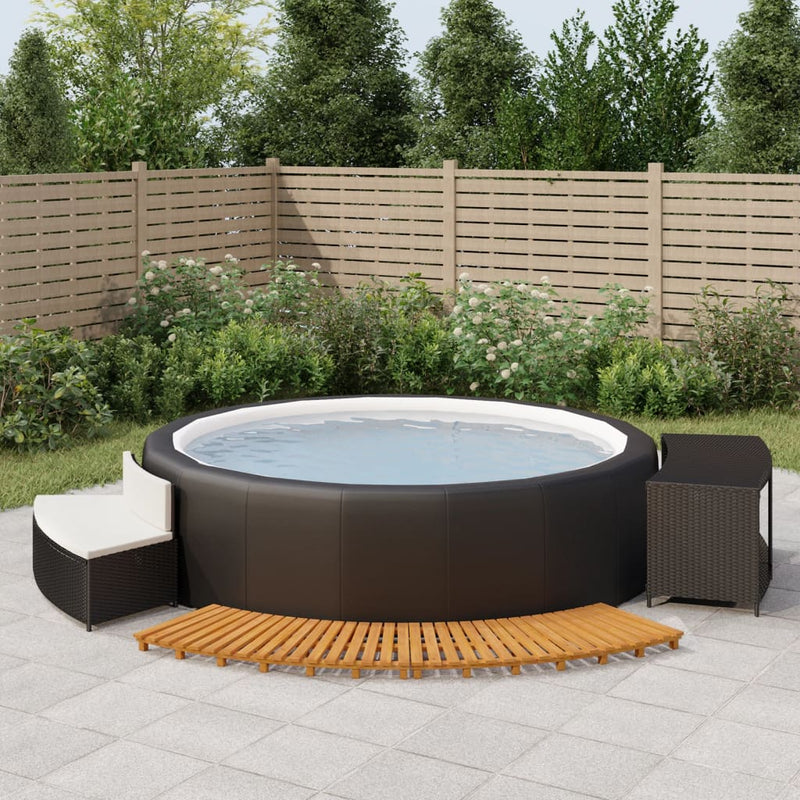 Vidaxl Hotub-bombouw Poly Rattan e Acaciahout Solid Black