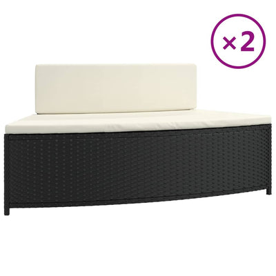 Vidaxl Spa benches with pillows 2 st poly rattan black