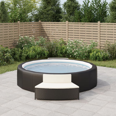Vidaxl Spa benches with pillows 2 st poly rattan black