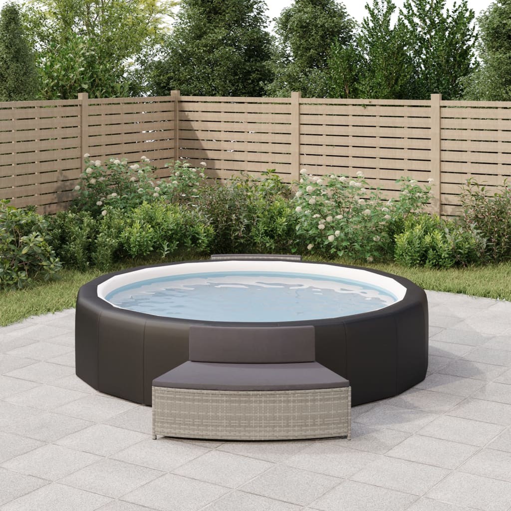 Vidaxl Spa Benches con cuscini 2 St Poly Rattan Grey