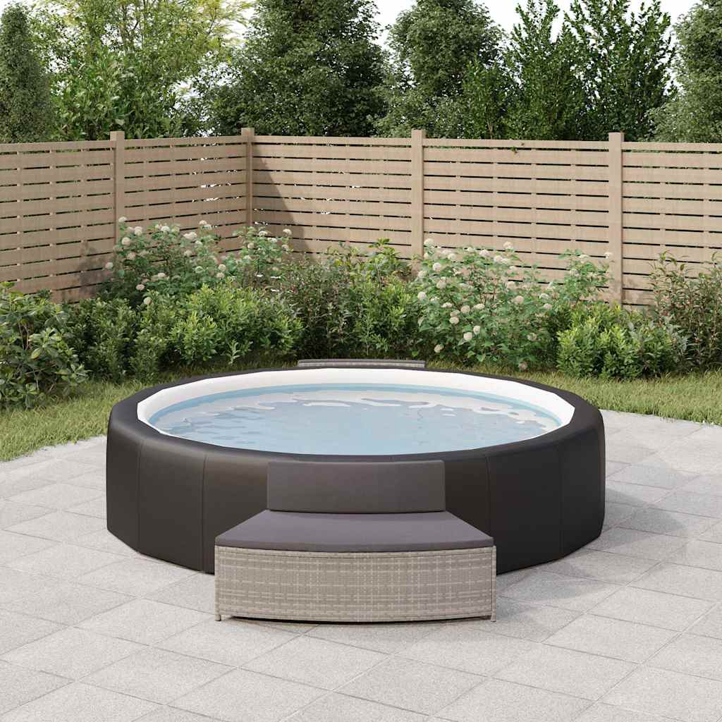 Vidaxl Spa Benches con cuscini 2 St Poly Rattan Grey
