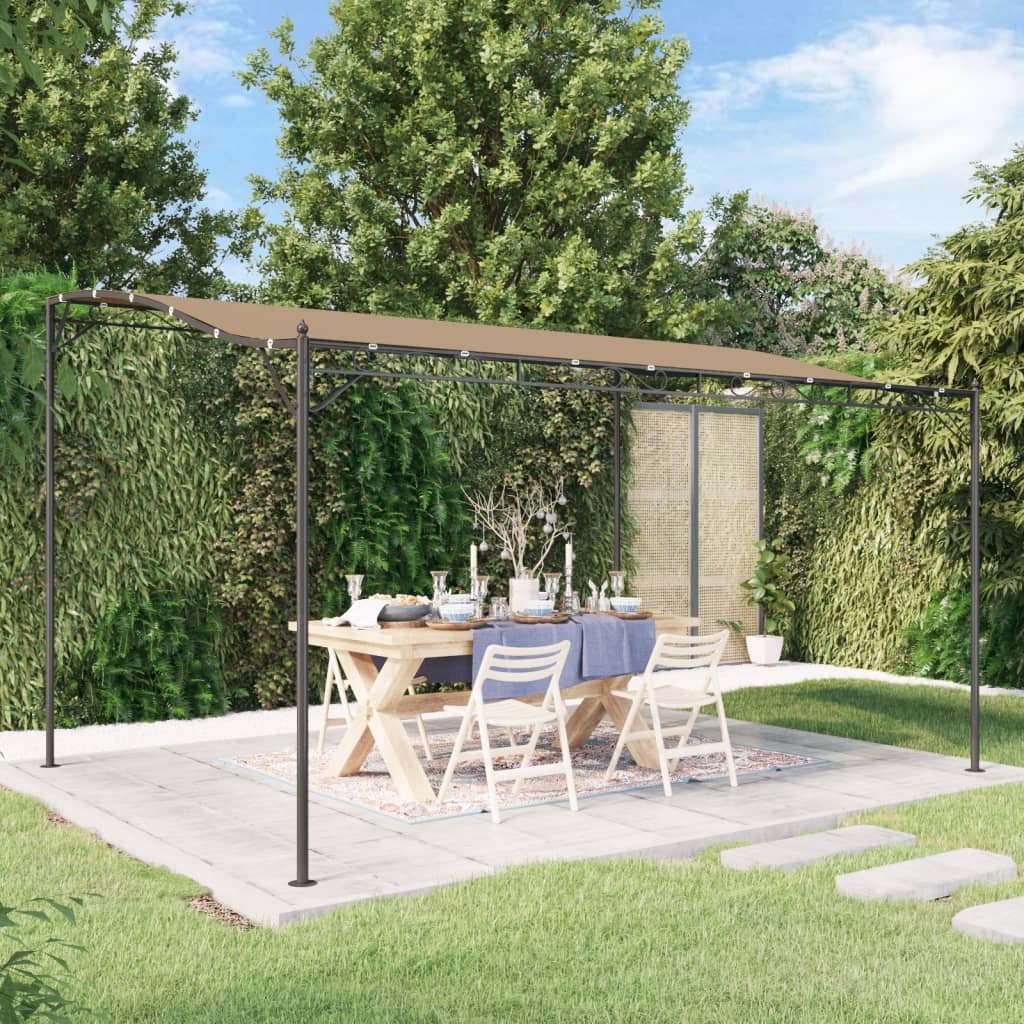 Vidaxl Luifel 4x3 m 180 g m² tessuto e taupe in acciaio