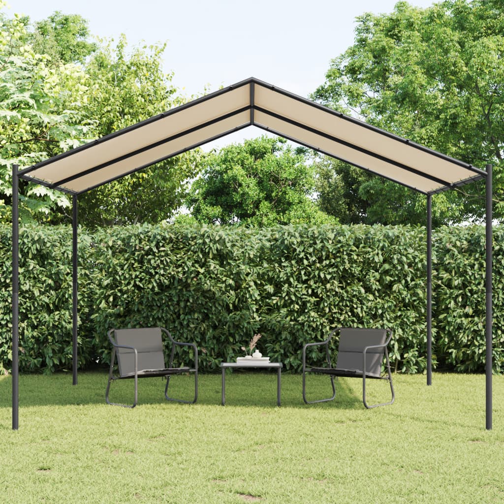 Vidaxl Garden Pavilion 4x4 m Acciaio e tessuto beige