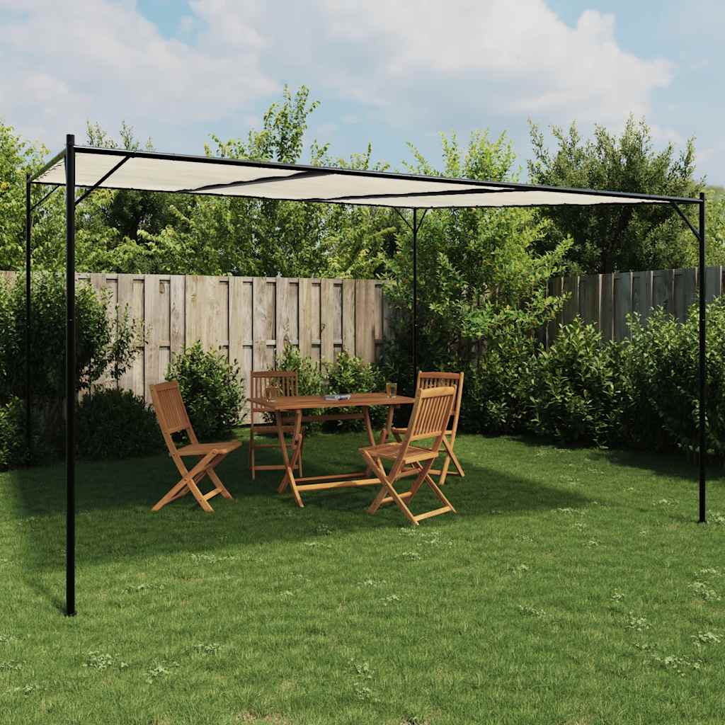 Vidaxl Arbor 4x4 m 180 g m² tessuto e bianco acciaio