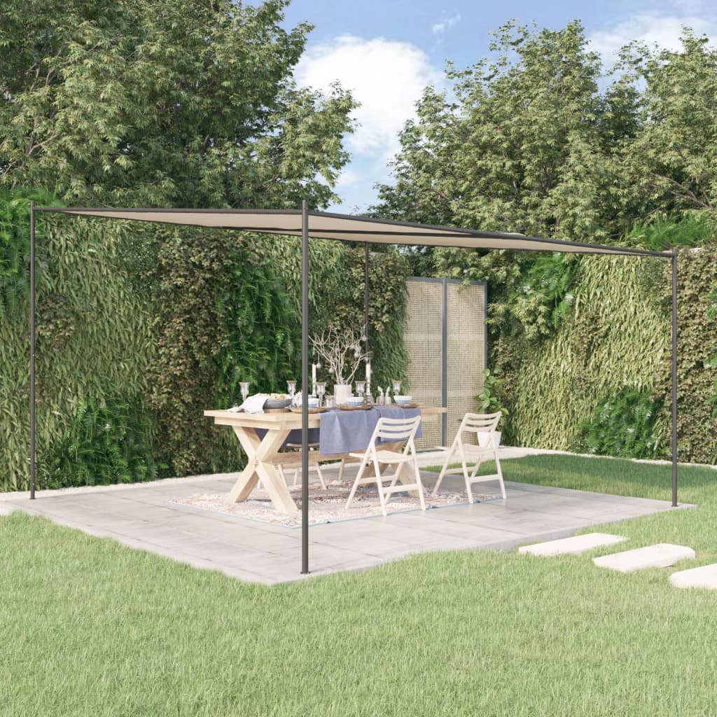 Vidaxl Arbor 4x4 m 180 g m² tessuto e beige in acciaio