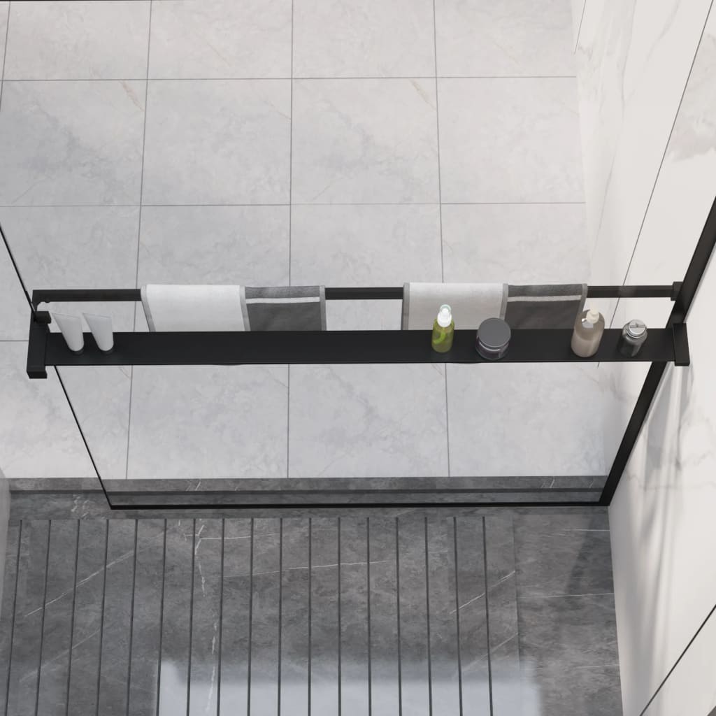 Vidaxl Shower For Walk -Entre Wall en la pared de 100 cm de aluminio Negro