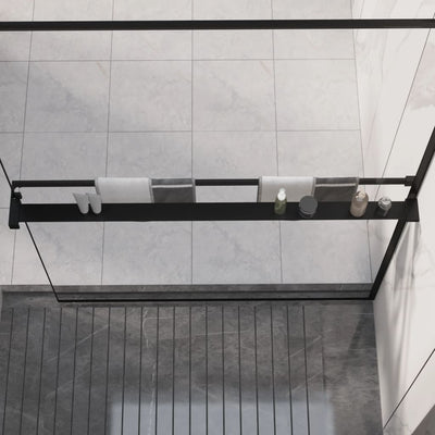 Vidaxl doucheschap voor inloopdouchewand 118 cm aluminium zwart