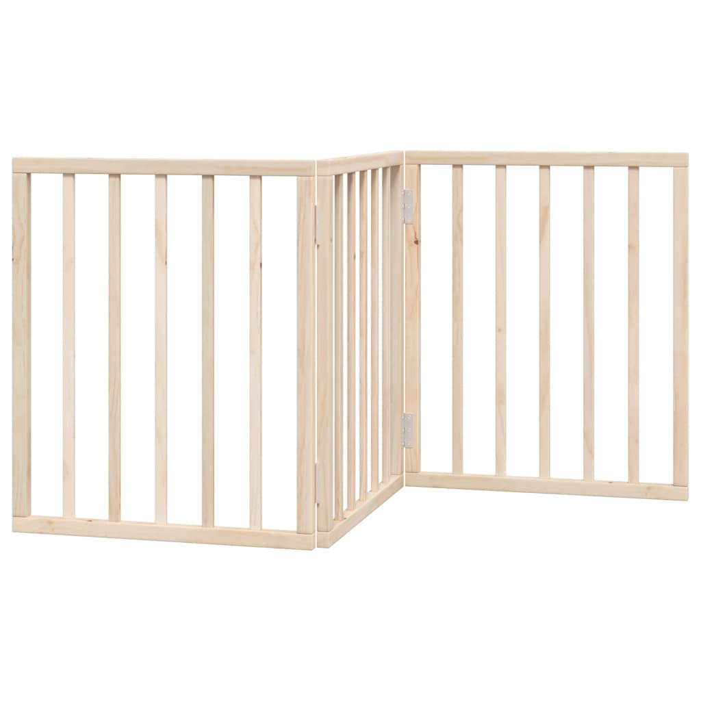 Cancello per cani pieghevole Vidaxx 3 pannelli 150 cm in legno di pioppo