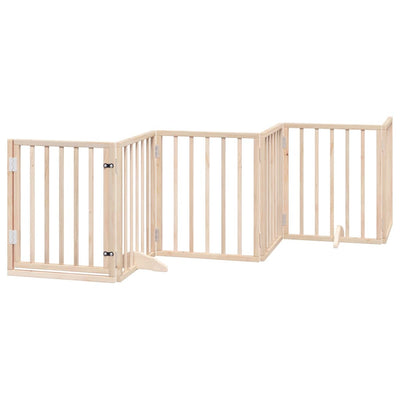 Vidaxxl puerta para perros con puerta plegable 6 paneles 300 cm madera de álamo