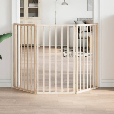 Vidaxl Dog Fence Plegable 3 paneles de 150 cm de madera de álamo