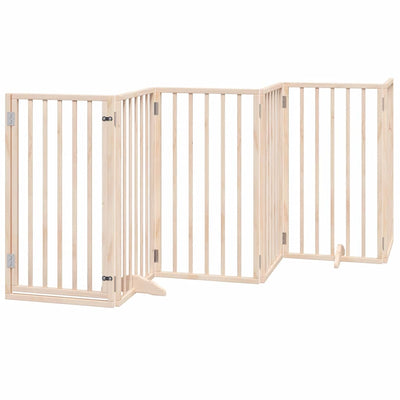 Vidaxxl puerta para perros con puerta plegable 6 paneles 300 cm madera de álamo