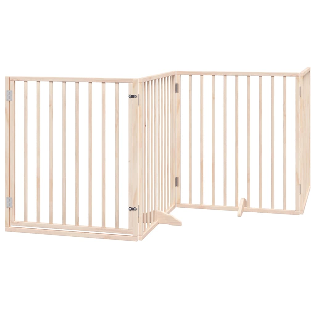 Vidaxx puerta plegable para perros con puerta 4 paneles 320 cm madera de álamo