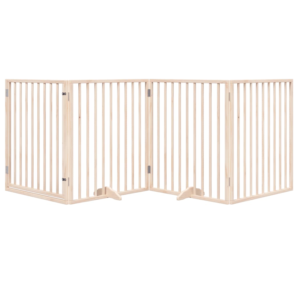 Vidaxx puerta plegable para perros con puerta 4 paneles 320 cm madera de álamo