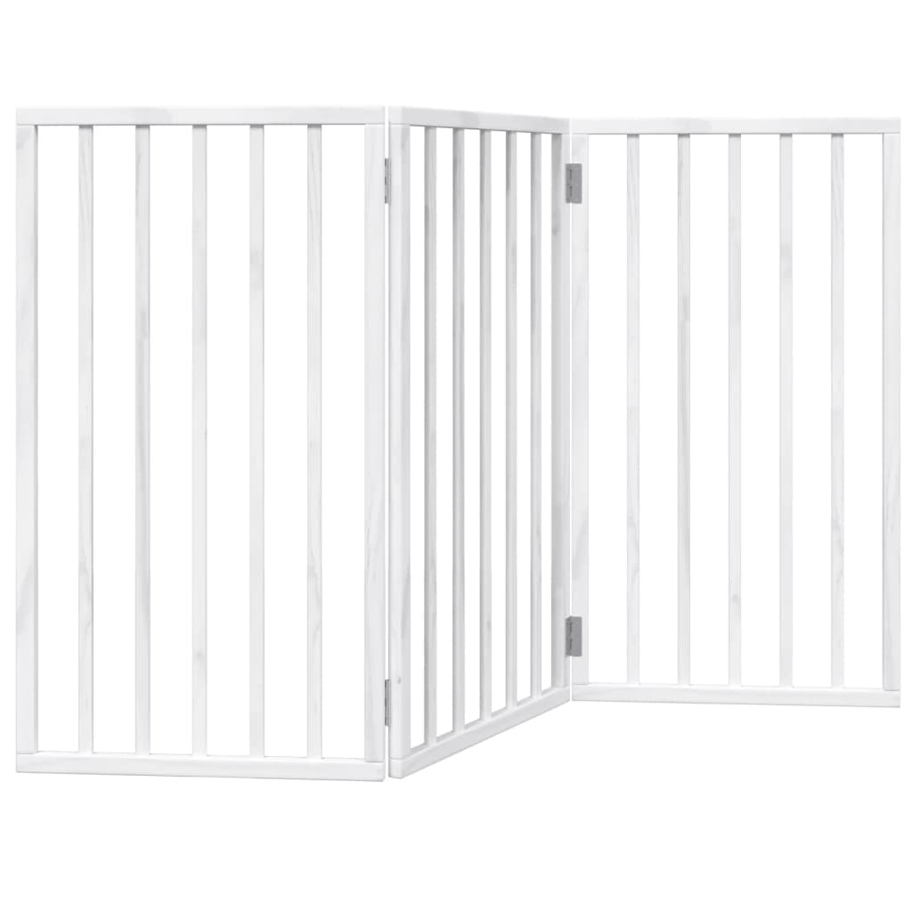 Vidaxl Dog Fence Collapsible 3 pannelli 150 cm Poplar Bianco