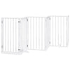 Vidaxl Dog Fence pieghevole con porta 6 pannelli 300 cm Populierwood bianco