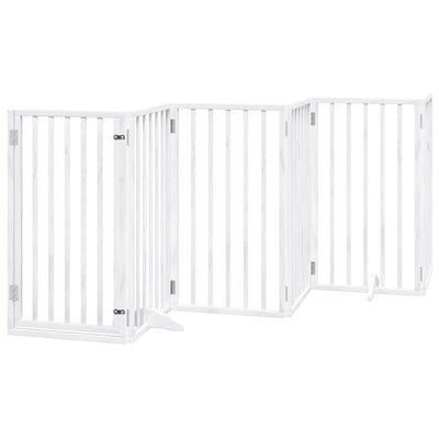 Vidaxl cerca de perros plegable con puerta 6 paneles 300 cm Populierwood White
