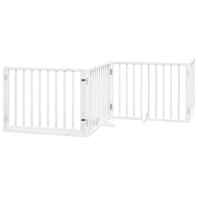 Vidaxl Dog Fence Plegable con puerta 4 paneles 320 cm Populierhout White