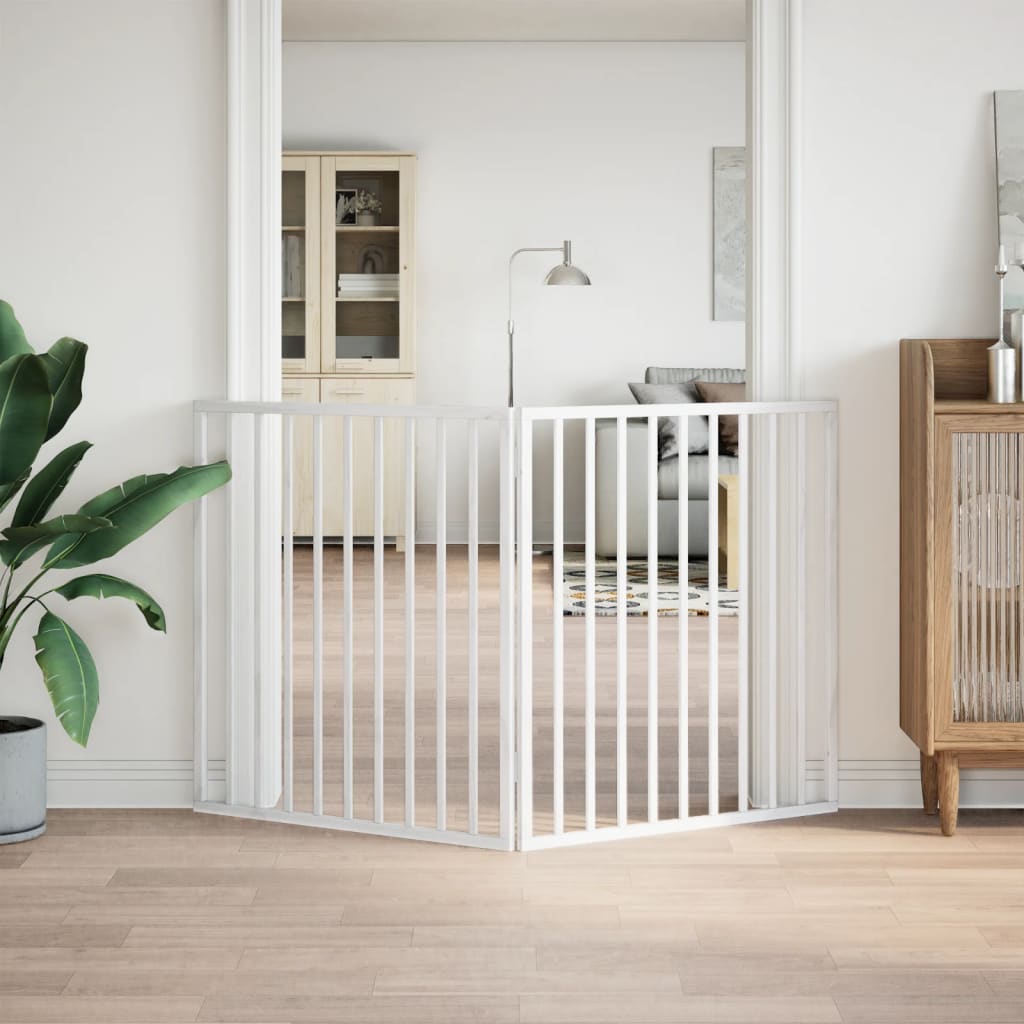 Vidaxl hondenhek opvouwbaar 2 panelen wit 160 cm populierenhout