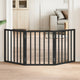 Vidaxx puerta para perros plegable 3 paneles 150 cm madera de álamo negro