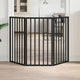 Vidaxx puerta para perros plegable 3 paneles 150 cm madera de álamo negro
