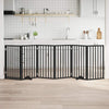 Vidaxx puerta para perros plegable 6 paneles 300 cm madera de álamo negro