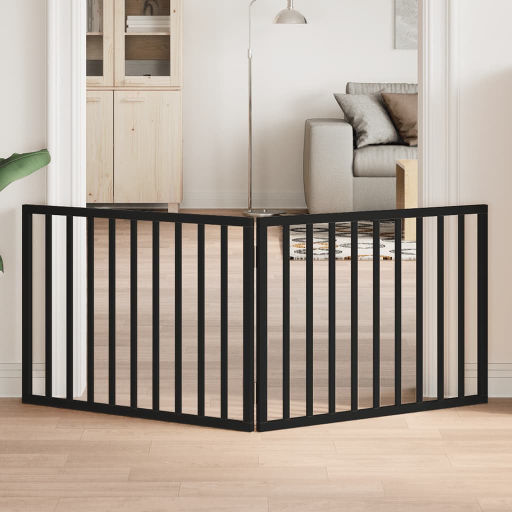 Vidaxl Dog Fence Plegable 2 paneles 160 cm Populierhout Negro