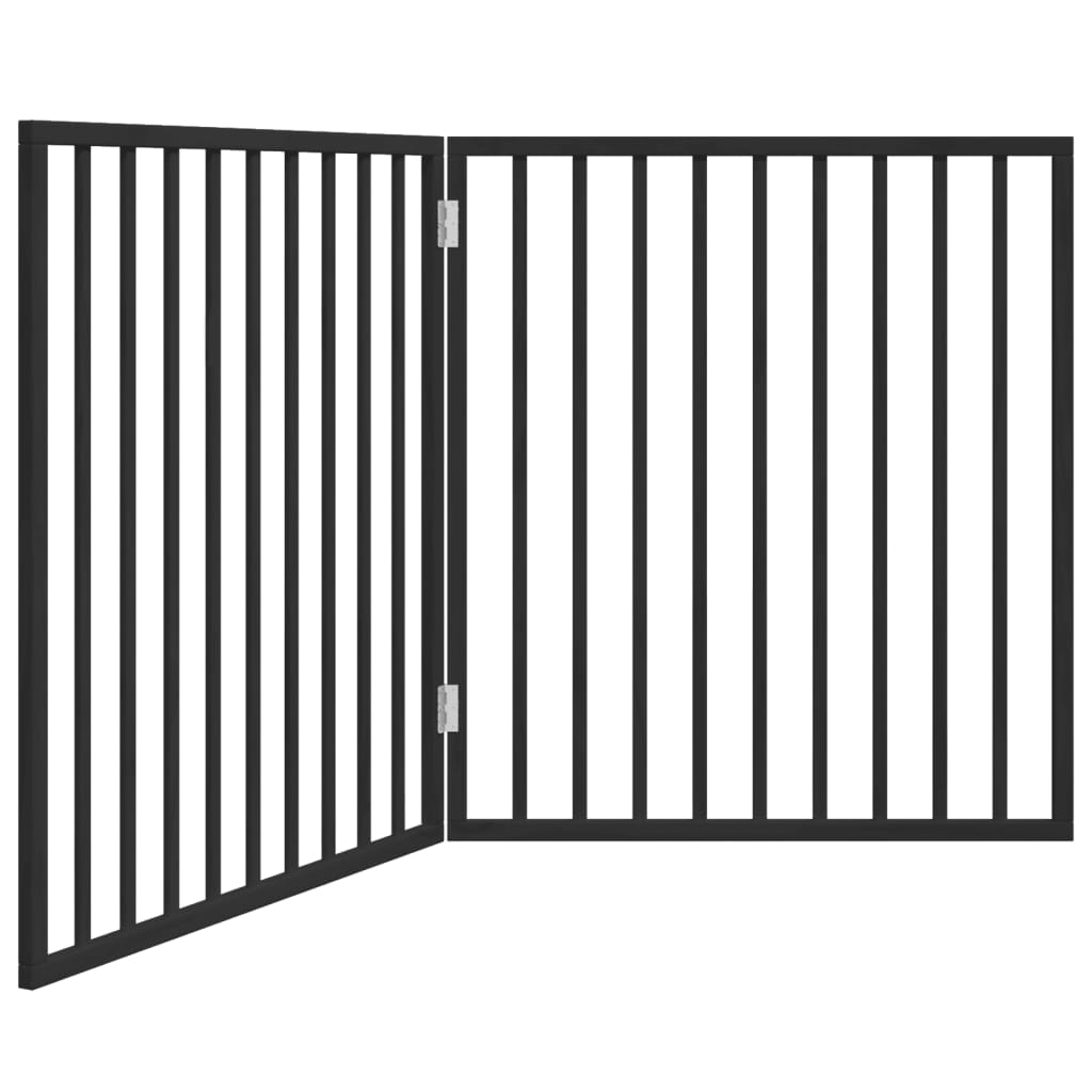 Vidaxl Dog Fence Collapsible 2 pannelli 160 cm Populierhout Nero