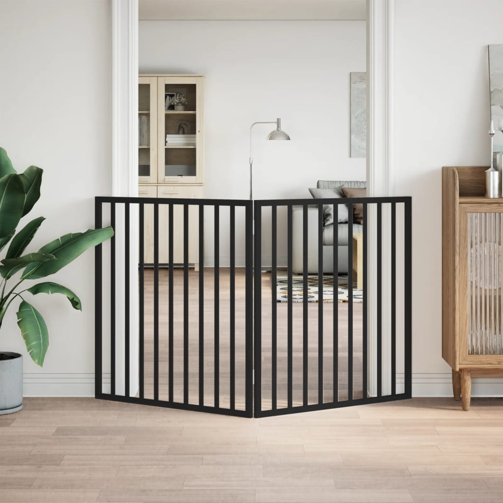 Vidaxl Dog Fence Collapsible 2 pannelli 160 cm Populierhout Nero