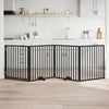 Vidaxx puerta para perros plegable 4 paneles 320 cm madera de álamo negro