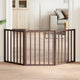 Vidaxl puerta para perros plegable 3 paneles 150 cm madera de álamo marrón