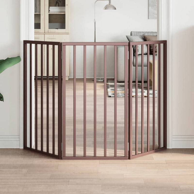 Vidaxl Dog Fence Collapsible 3 pannelli 150 cm Poplar marrone