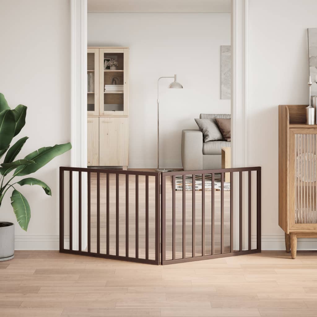 Vidaxl Dog Fence Plegable 2 paneles de 160 cm de madera de álamo marrón
